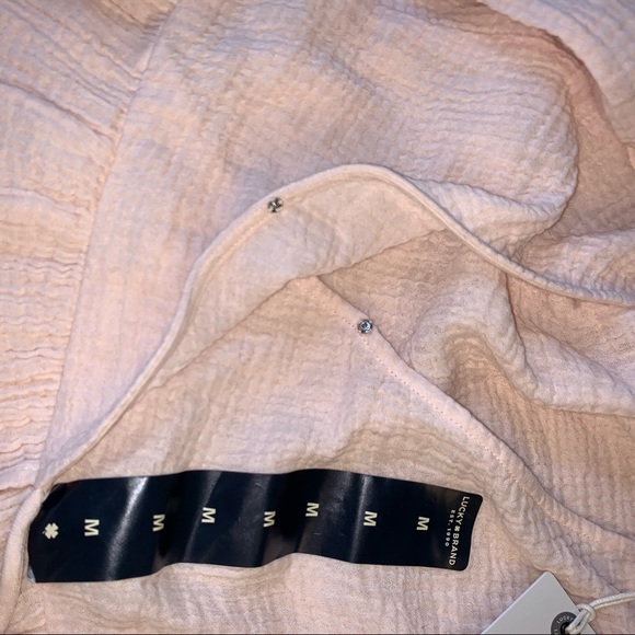 Lucky Brand Cold Shoulder Powder Pink Tie Side Top - Picture 5 of 7